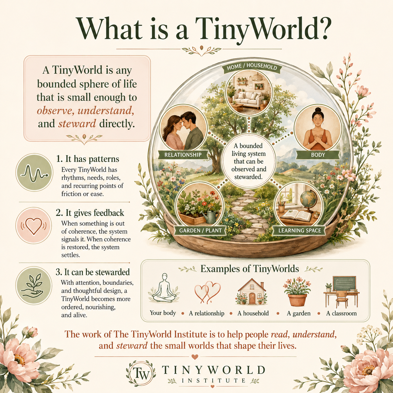 Illustrated TinyWorld teaching graphic